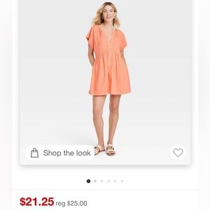 Women’s Short Sleeve Linen Mini Shift Dress